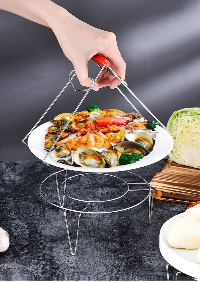 不锈钢蒸架高压锅电饭锅架高低脚隔水炖蒸格热菜热饭架锅内架锅垫