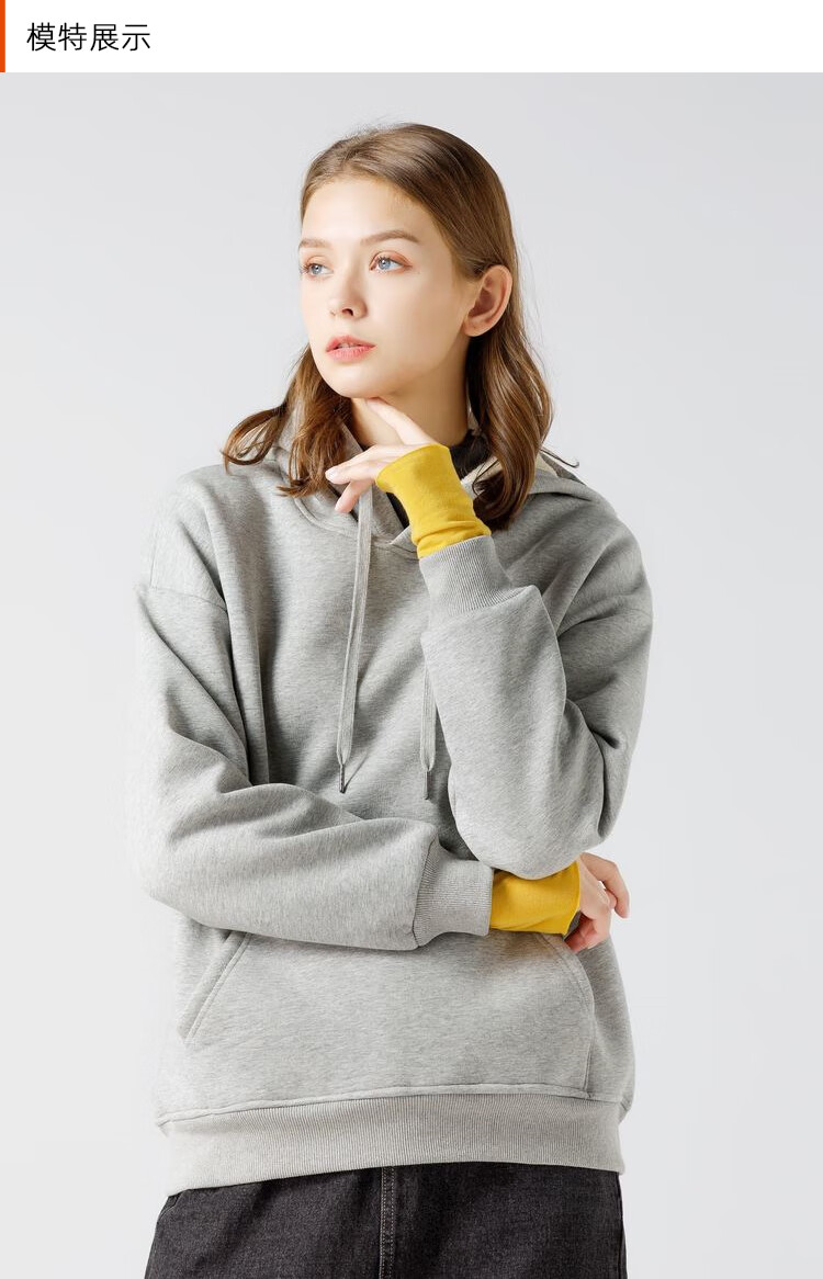 艾米恋仿羊羔毛卫衣女加绒加厚秋冬季2020年新款灰色连帽宽松外套