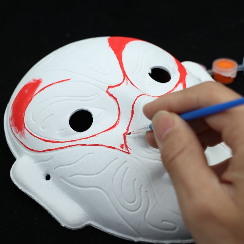 脸谱diy道具 京剧面具白胚 绘彩绘脸谱白胚纸面具 空白纸面具幼儿园