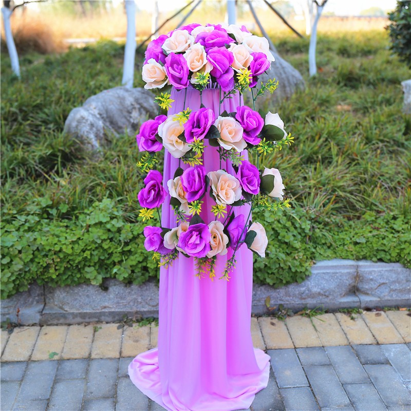 婚庆路引花柱引路花篮结婚礼装饰路引套开业布置路引升降绢花路引 42