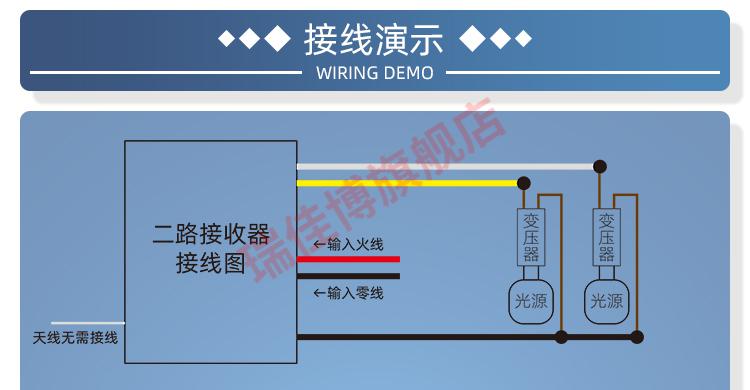 数码遥控开关220v无线灯具分段器智能手动双控三路