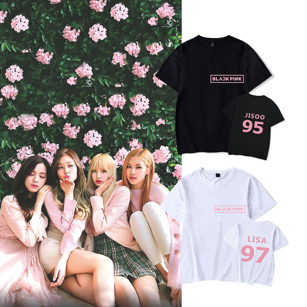 新款blackpinkt恤lisa个性周边同款ins数字短袖rose休闲上衣jisoo白色