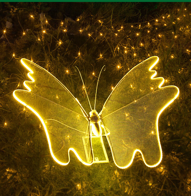 金福喜彩色铁艺发光蝴蝶雕塑户外园林景观小品售楼部小区草坪装饰摆件