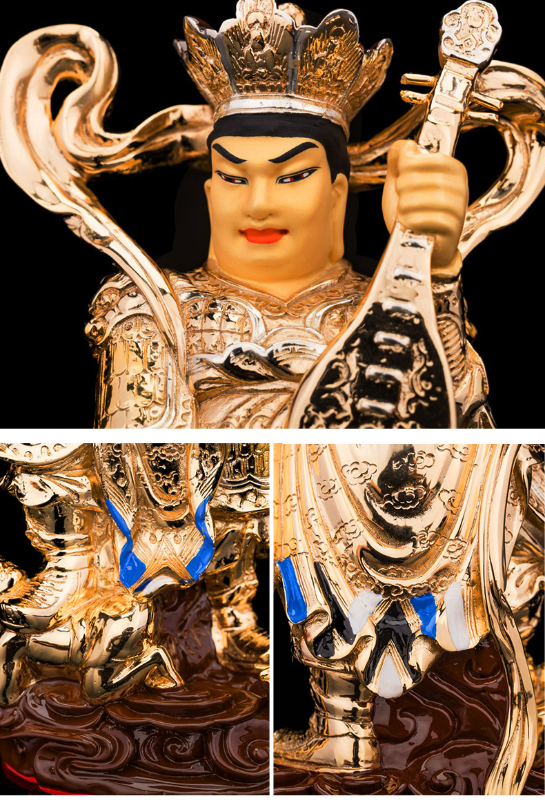 三漫陀持国天王铜鎏金佛像高26cm四大天王佛教天重护法 增长天王 高26