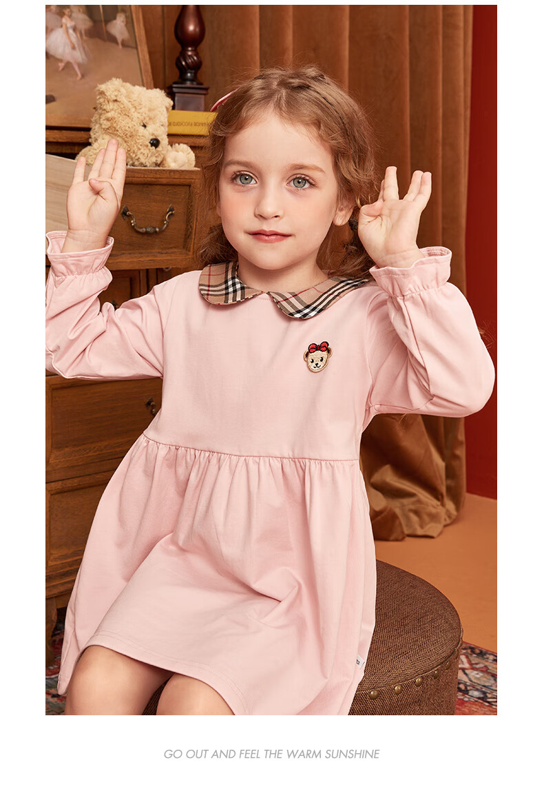 精典泰迪classic teddy童装女童长袖连衣裙女孩春秋裙子女宝宝洋气