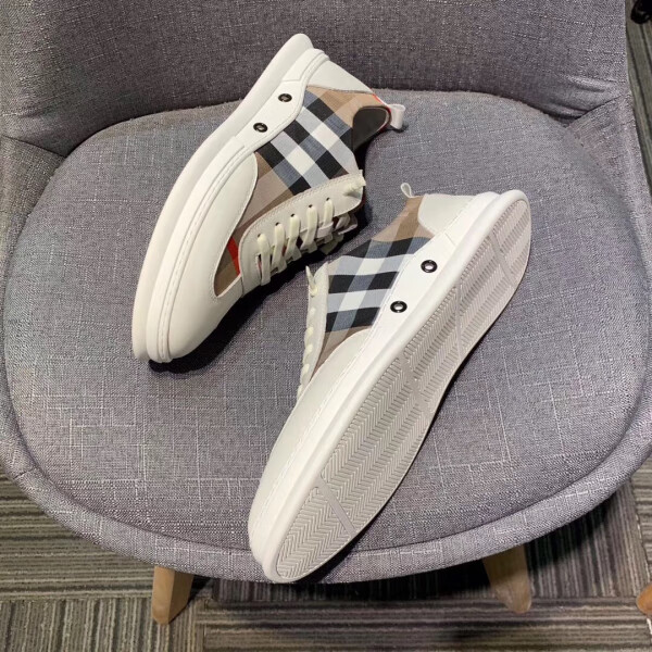 芭寳莉 巴伯莉tb家格纹格子欧洲站男鞋休闲百搭潮牌运动厚底系带格子