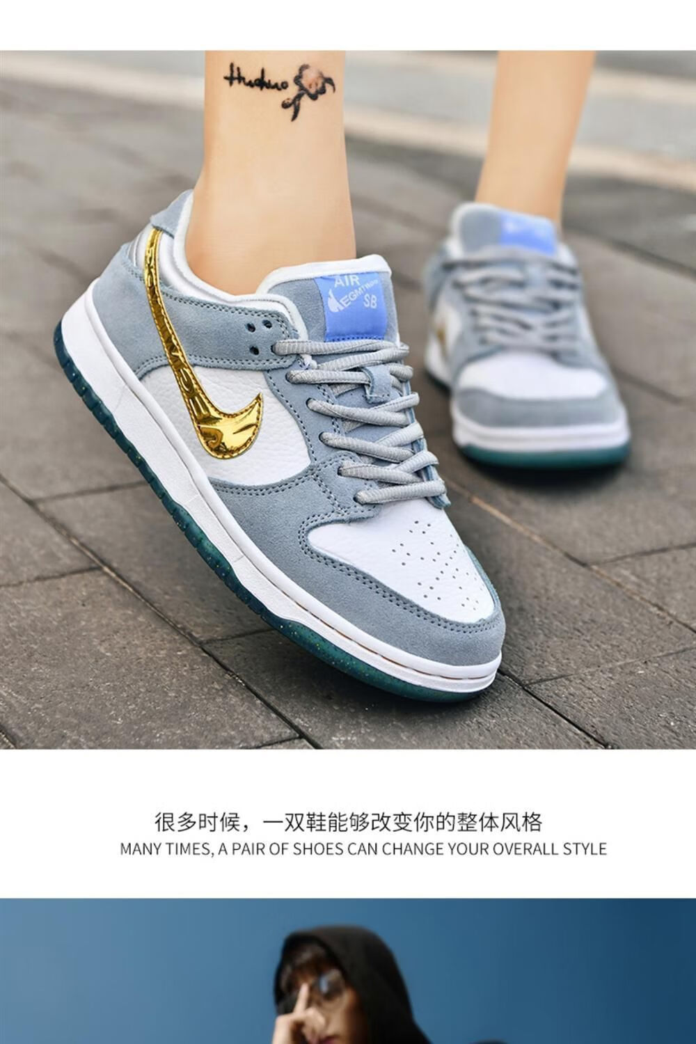 官网dunk sb冰蓝空军一号板鞋低帮运动潮鞋鞋子男潮 sb-15黑影子灰 36