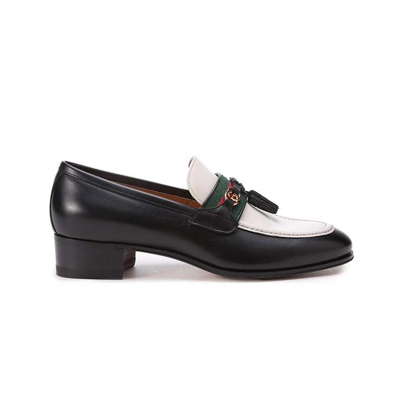 古驰(gucci) 女士皮革单鞋乐福鞋皮鞋 674662 1w6b0 1170 黑色/白色互