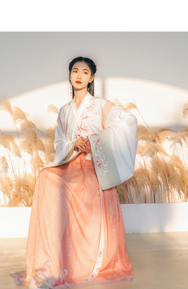 汉尚华莲同春交领衫裙褙子汉服女原创国风刺绣秋冬-售完不补 仅交领上