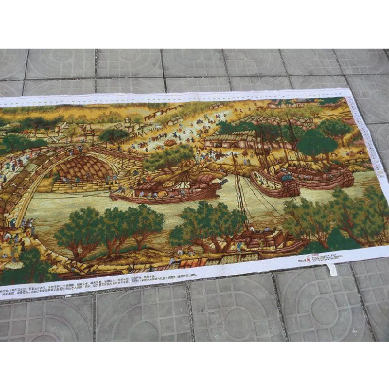 织巢鸟纯手工十字绣成品清明上河图2米2.