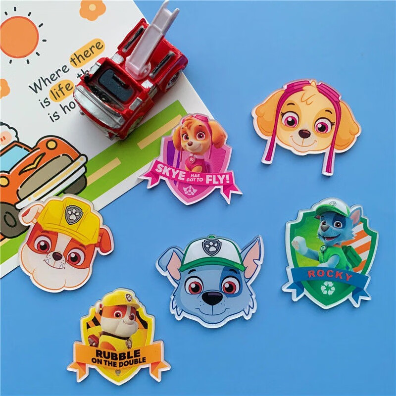 队立大功徽章动画片狗狗巡逻队胸针可爱卡通儿童别针衣服配饰 1#阿奇