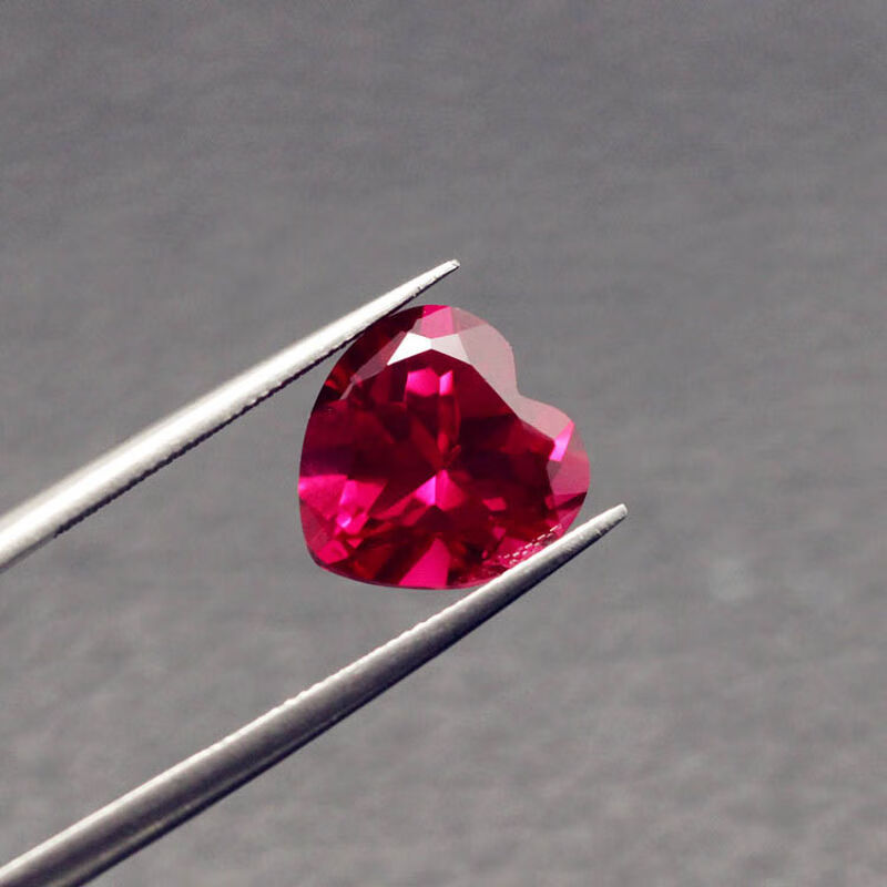 爱心形状缅甸红宝石 裸石碧玺戒面 天然粉熔戒指吊坠 两用款彩色宝石