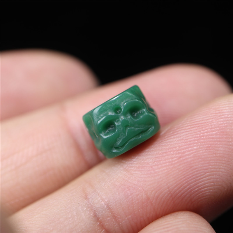 手工雕刻尸陀林主雪巴珠藏式工艺夏尔巴雪巴琉璃diy配珠 绿雪巴