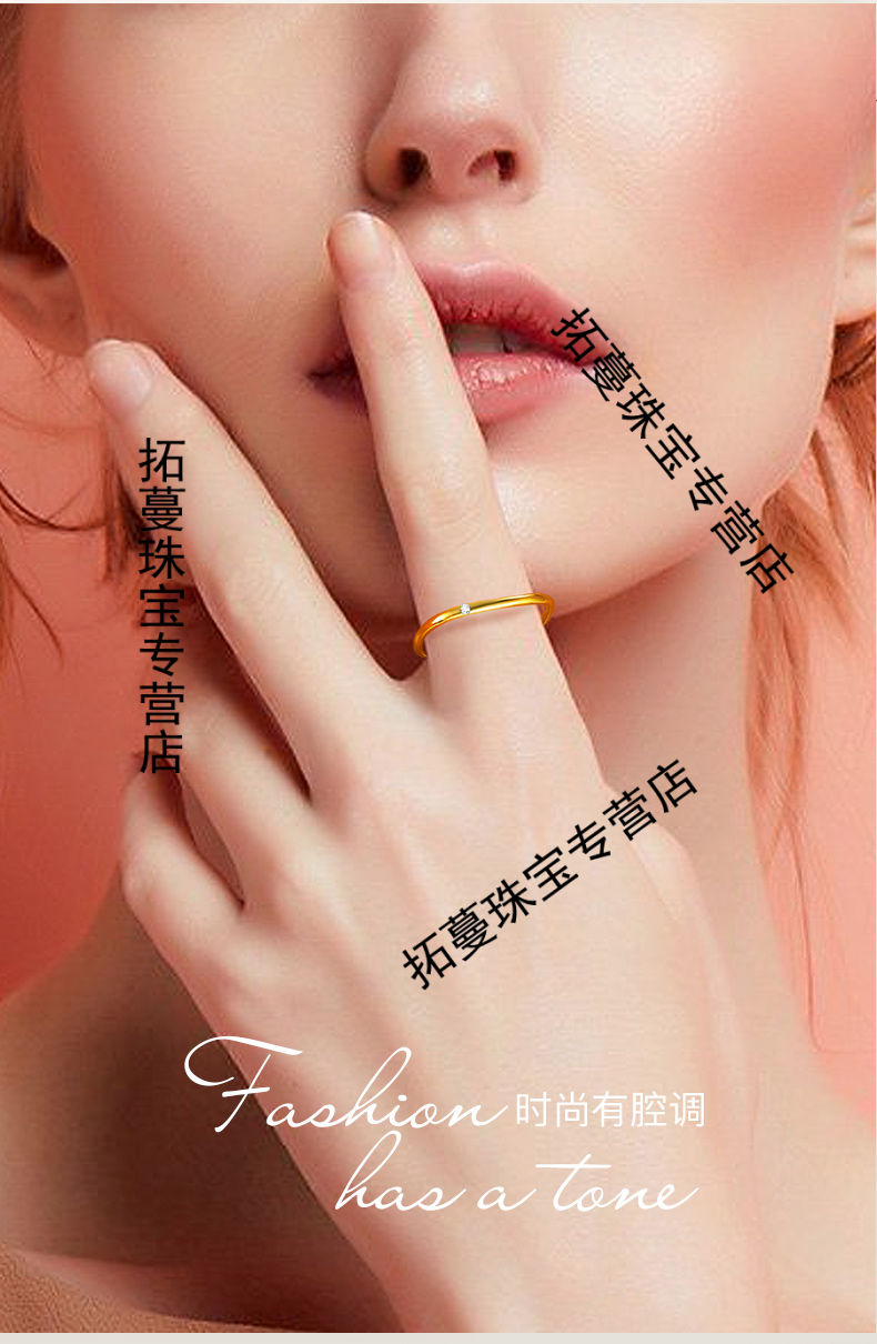 抖音同款方戒 18k小方戒钻戒女细款钻石戒指方形女戒抖音小红书同款送