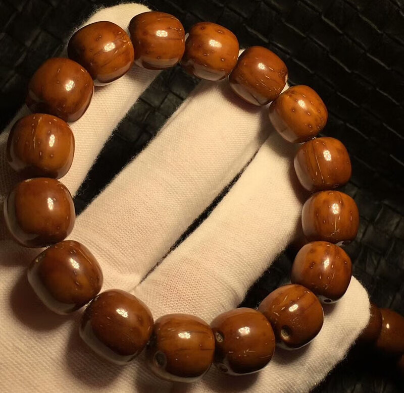 硕熙 老型圆桶紫金鼠桶珠 手串鼠菩提子 原籽打磨藏式男女单圈手串