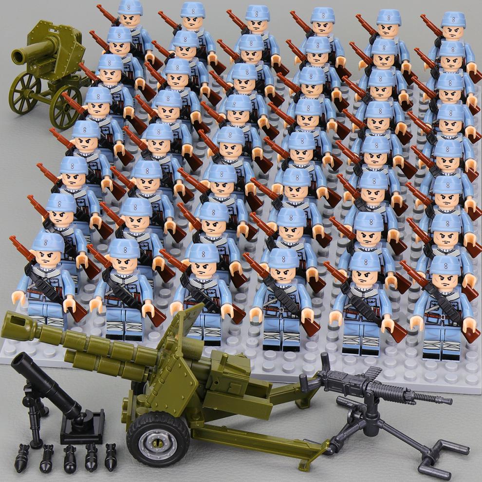 乐高lego军事人仔积木拼装人偶士兵二战八路军德军装备男孩子拼装玩具