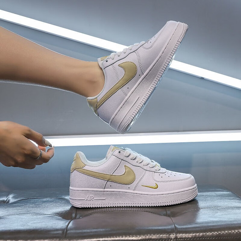 男鞋ajaf1空军一号泫雅小白鞋迷你勾小勾小金钩低帮板鞋男女情侣运动