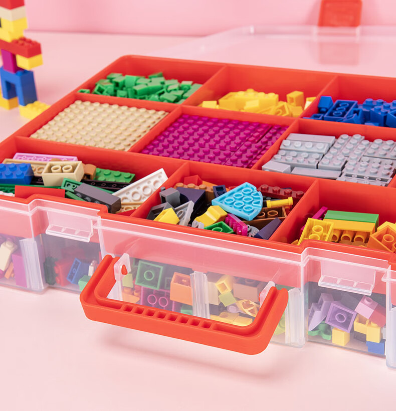 乐高收纳盒积木分类盒子装玩具小颗粒零件分格透明分装分拣整理箱 加