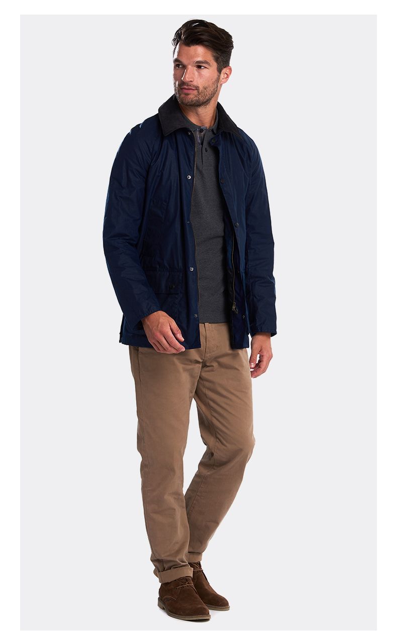 barbour涂蜡夹克外套lightweight ashby wax轻薄阿什比 藏青色k8 56