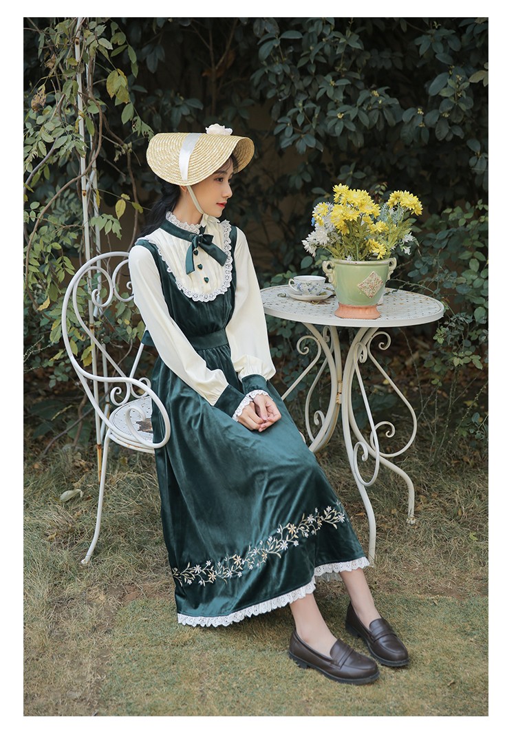 花婵雨民国风女装复古小洋装大小姐连衣裙古着茶歇在逃公主裙洛丽塔