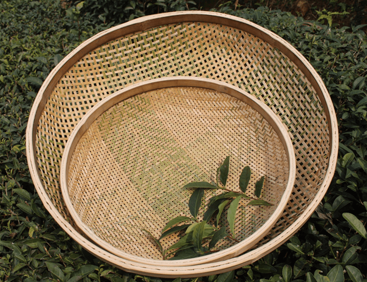 有孔竹编筛子竹编簸箕筛茶叶末工具竹筛米晒竹制品 粉末筛直径48厘米