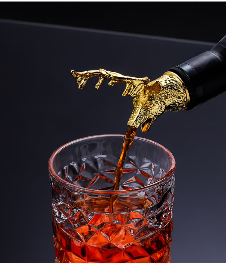 野格圣鹿鹿头酒嘴 创意倒酒器 洋酒红酒倒酒塞 鹿头引酒器 酒瓶塞