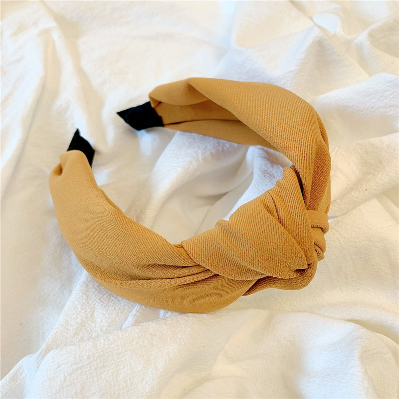 haoba 韩国网红甜美宽边发卡发箍女少女简约纯色头箍清新网纱发带头