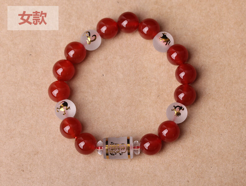 福禄佑蛇三合手链属蛇三合六合生肖蛇三合贵人吉祥物男女款 女款10mm