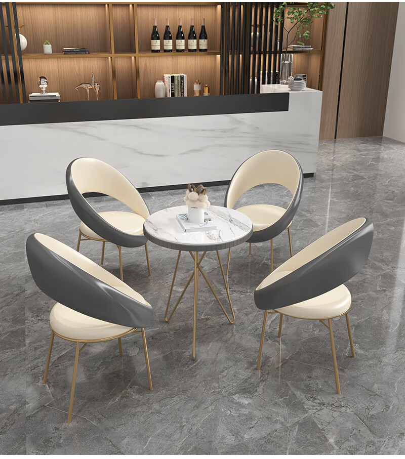 咖啡厅甜品奶茶店沙发桌椅组合售楼处休息区简约休闲书吧沙发卡座 3张