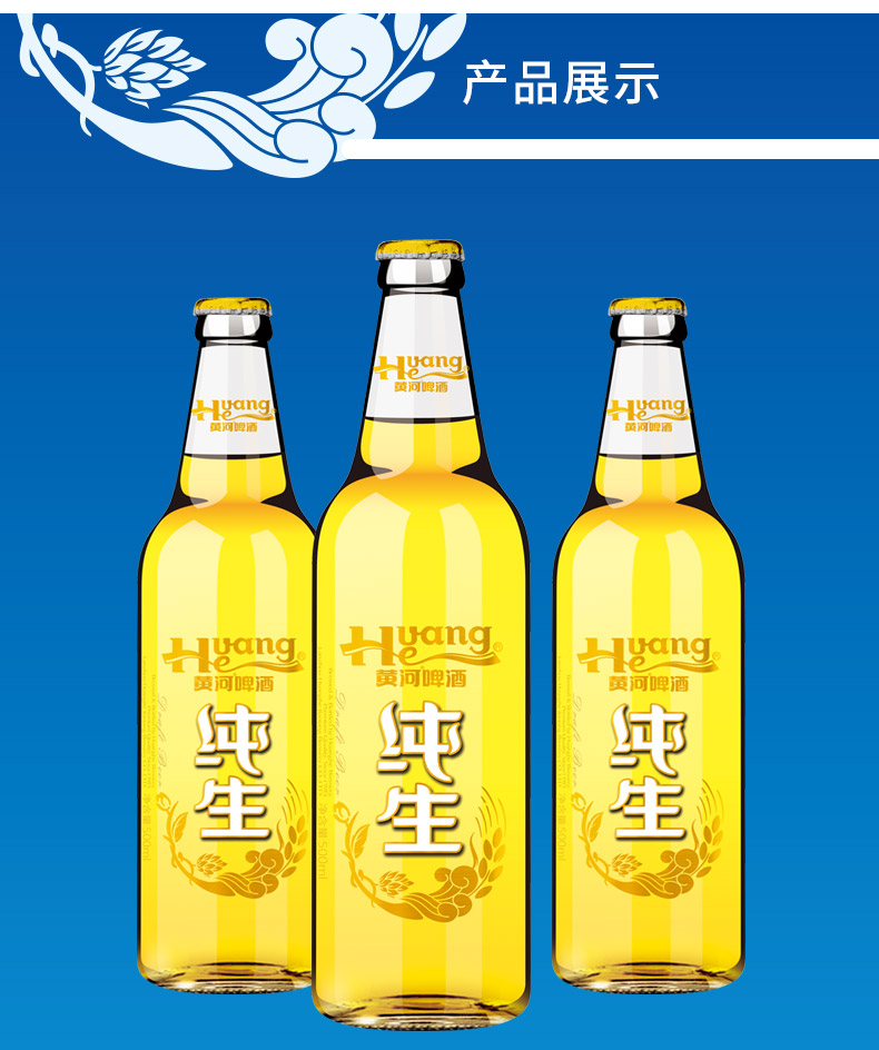 黄河纯生啤酒500ml12瓶啤酒瓶装整箱黄河水之水精酿啤酒高度啤酒500ml