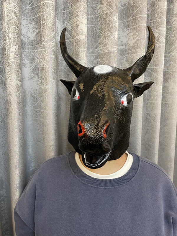 沙雕绿鱼人头套怪怪鱼面具抖音搞怪搞笑动物鱼头套可爱表演道具 红