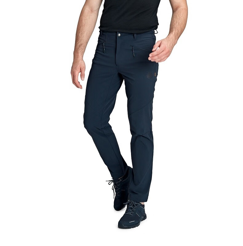 mammut猛犸象trekkers男士防泼水透气弹力软壳裤黑色m