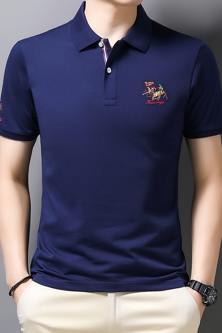 96培蒙男装短袖t恤男2022夏季新款纯棉透气polo领保罗衫商务休闲