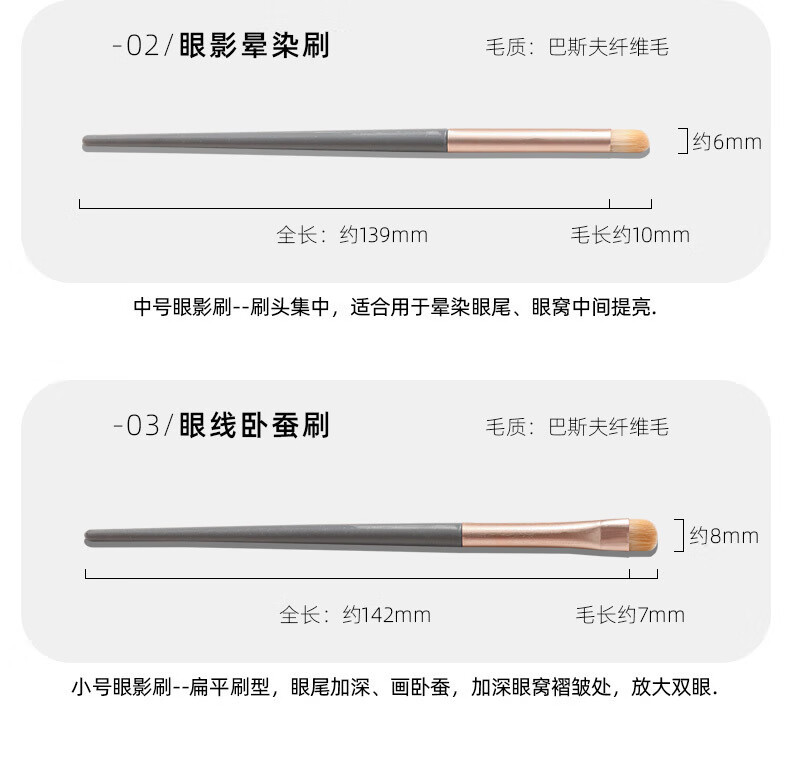 YAHLIGS 初学者彩妆4支眼影刷化妆刷套刷彩妆工具羊毛刷眼部刷卧蚕刷 01#蓝桥3支装(新款)
