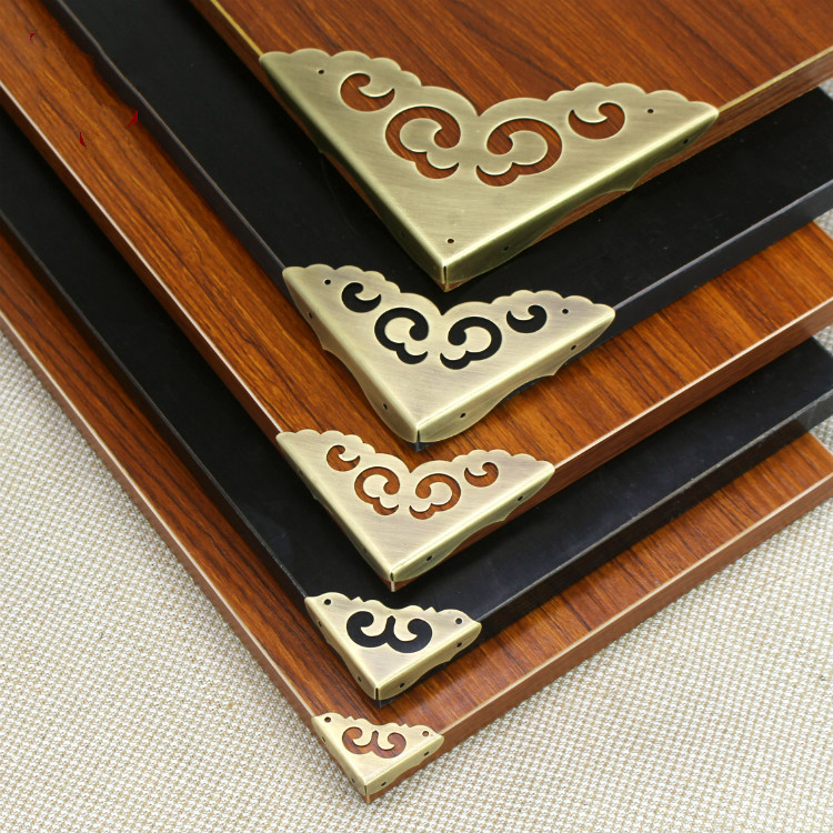 中式仿古铜包角纯铜护角桌椅包边护角木箱铜配件镜框画框柜门护角