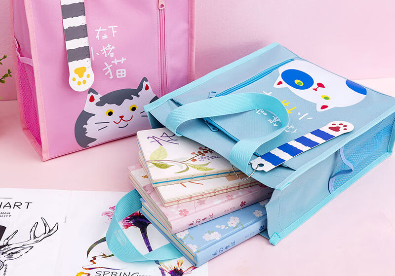 迪士尼【开学换新】可爱文件袋中小学生用补习袋手提拎书袋大容量男女