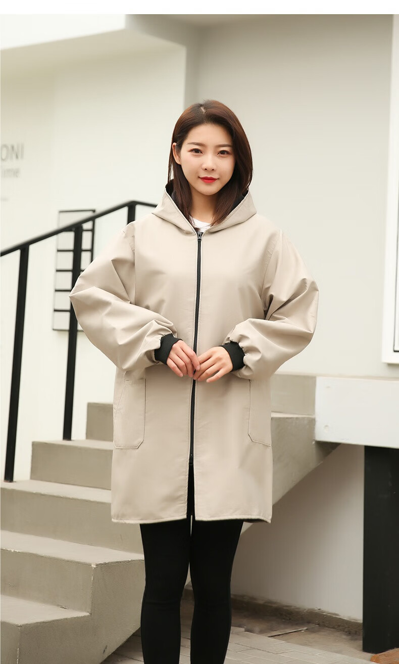 厨房灶衣秋冬的罩衣男防水围裙冬加厚带加绒时尚家用女成人护衣工作服