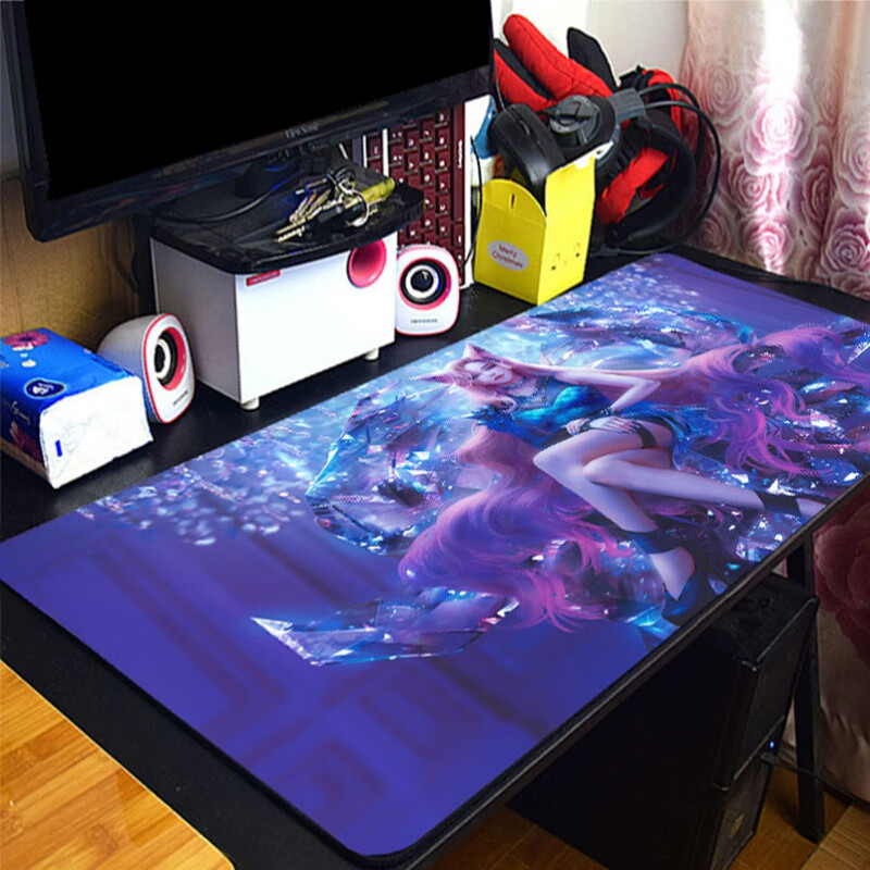 鼠标垫锐雯游戏周边大号加厚游戏电竞阿卡丽阿狸电脑锁边桌面垫鼠标垫