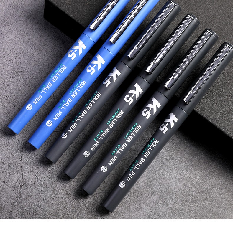 晨光文具速干直液式中性笔k5黑色全针管头05mm黑色学生用大容量办公