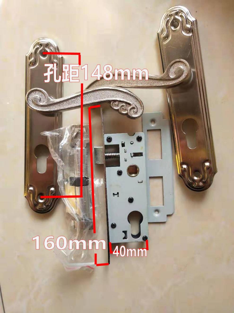 儒善緣老式門鎖125mm孔距鐵皮小50鎖鋼木門臥室房間室內門鎖具配件a款