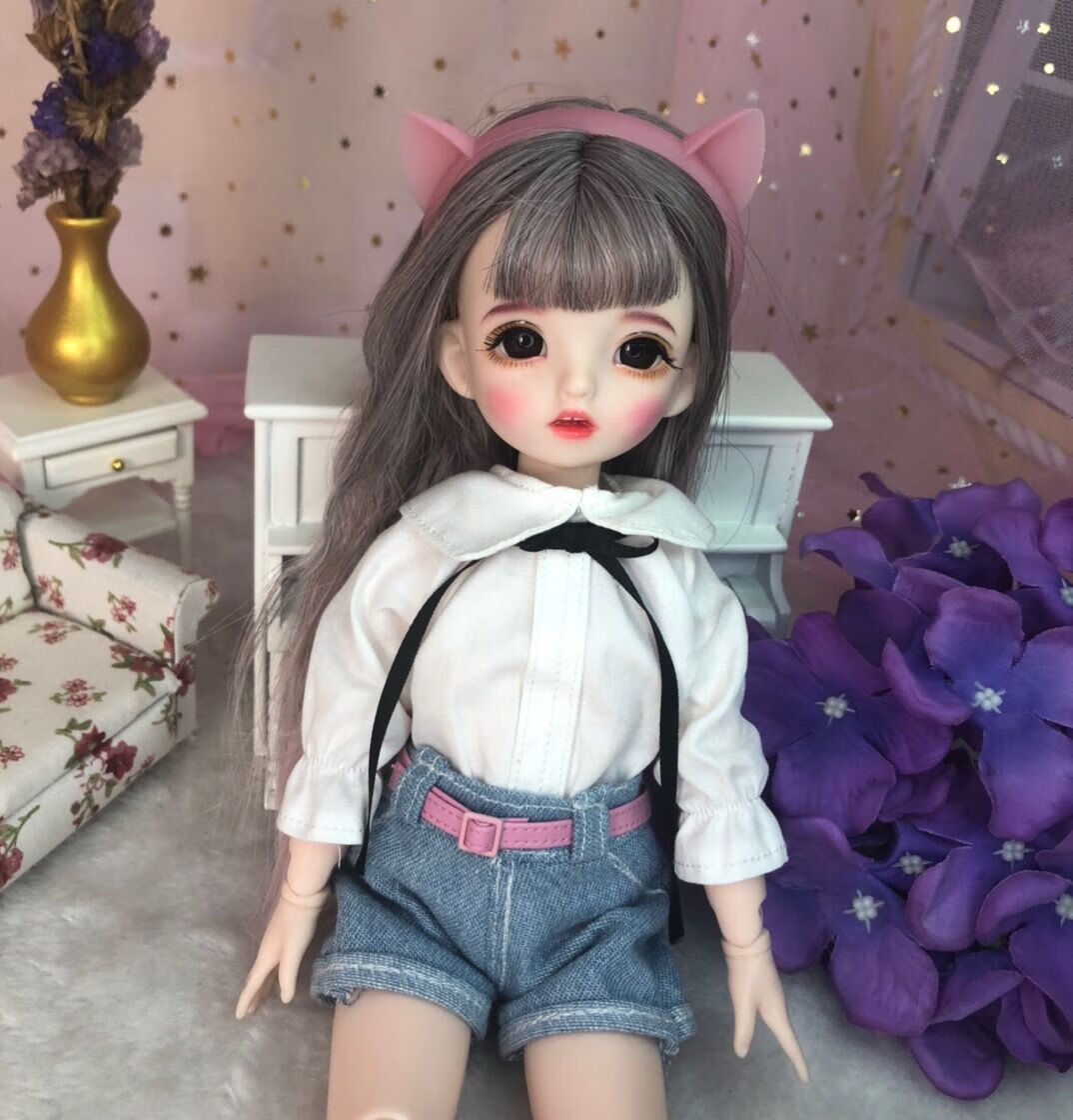 贝英杰30厘米bjd娃娃改妆芭比娃娃6分关节娃娃3d真眼女孩玩具换装洋