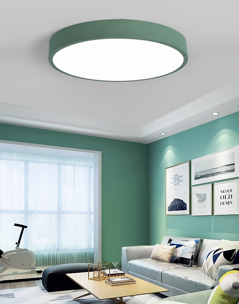 华为智选通用简约现代led卧室次卧灯圆形吸顶灯彩色马卡龙过道阳台