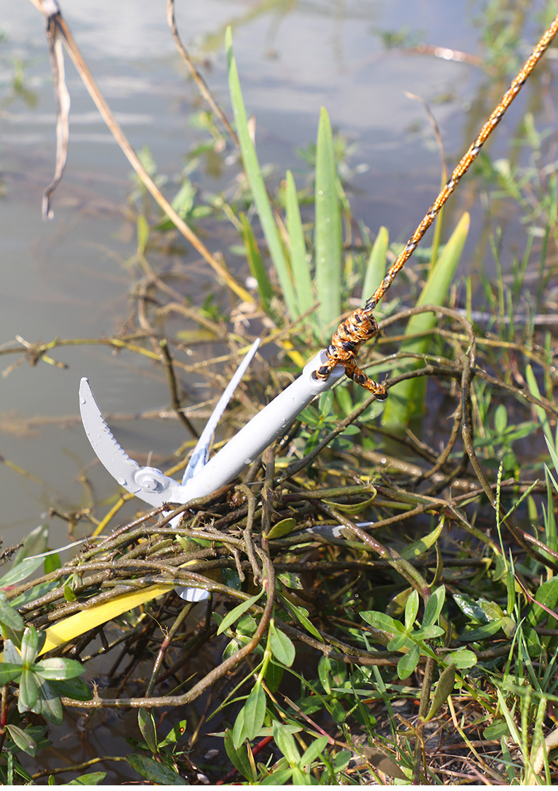 抓草钩抓钩草神器户外装备除草神器 四钩水草锚刀【单刀头不带绳】