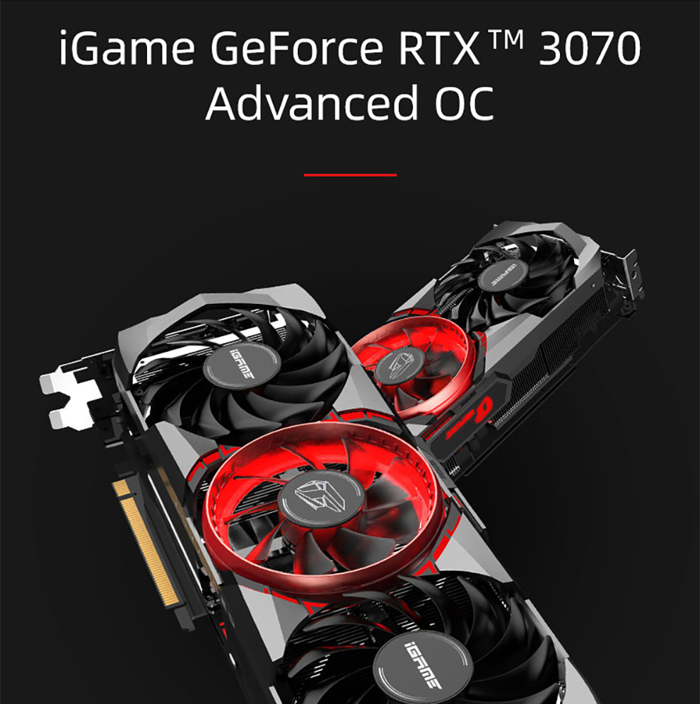 七彩虹(colorful)igame rtx 3070 ad 火神 8gb lhr oc电脑游戏显卡