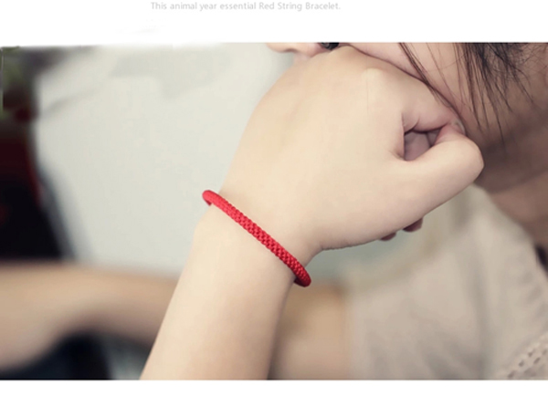 红绳手链王菲本命年手工红线编织手绳情侣款玛瑙手链男女生, 14cm手围