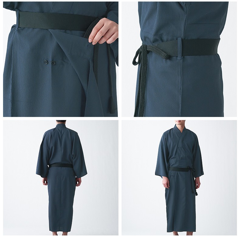 无印良品 muji labo 男女通用 易干 浴衣 藏青色 s-m