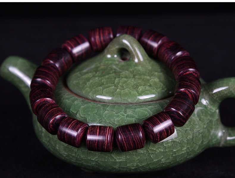 紫油梨桶珠转运珠印度花梨媲美海南黄花梨佛珠手串男女小号桶珠1251