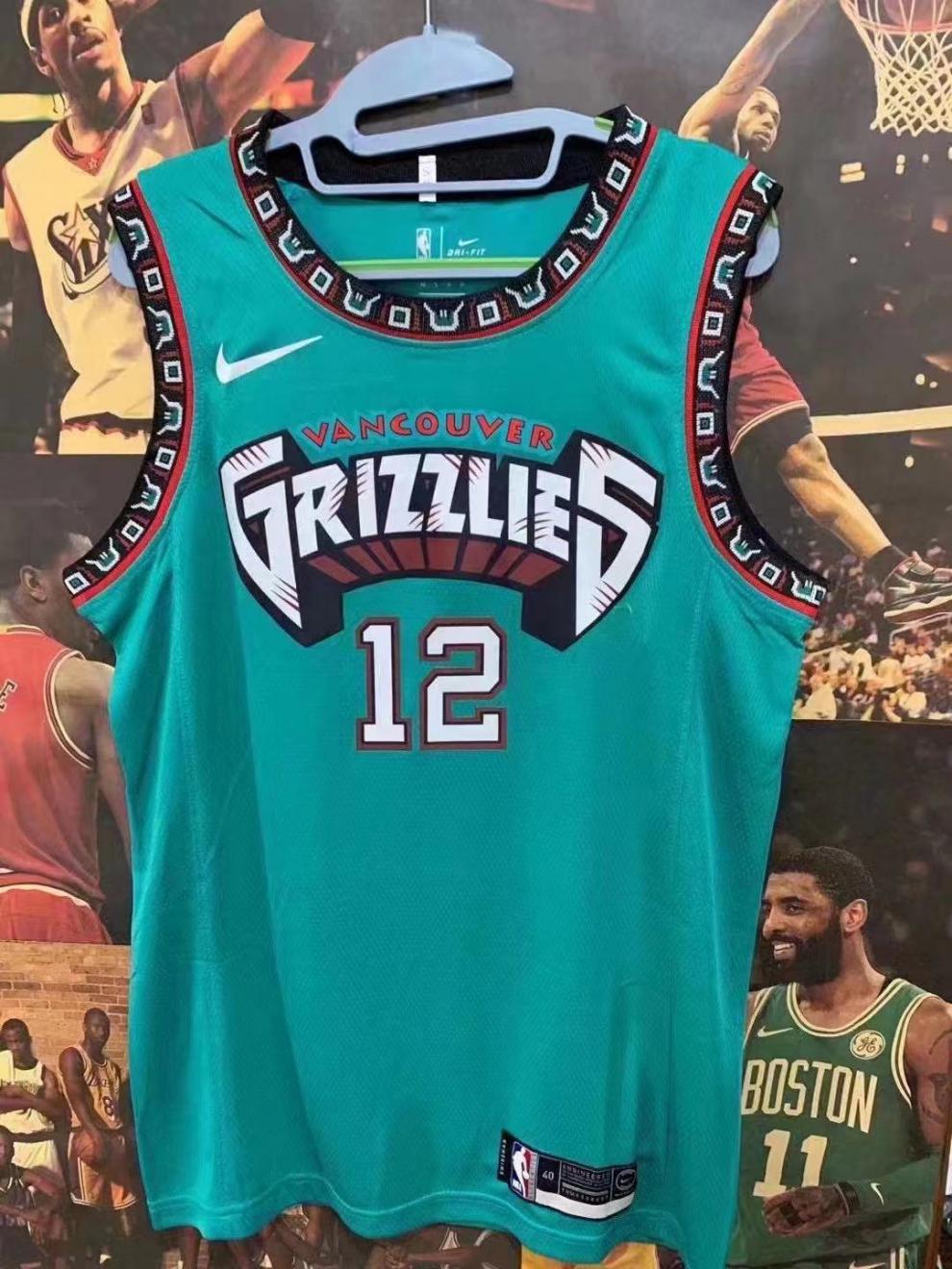 【官方旗舰店】滕讯体育nba全灰熊队1号莫兰特城市版黑色背心球衣服