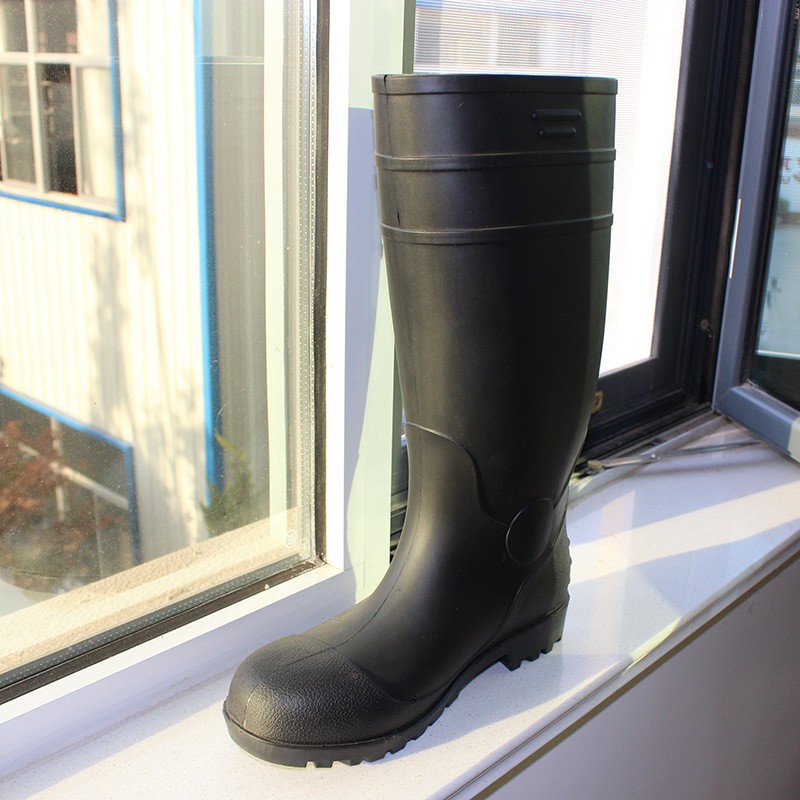 钢头防砸刺穿劳保雨鞋pvc男式高腰高筒雨靴滑工地厨房劳保水鞋雨靴 全