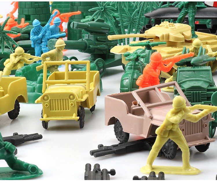 小兵人玩具 二战军事小兵人模型500人塑料兵人儿童怀旧男孩玩具场景